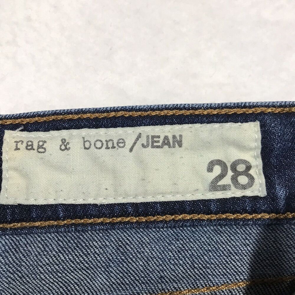 RAG & BONE Dre Jeans Women 28 (32x29) Slim Boyfriend Dark Whiskered Stretch - Picture 12 of 16
